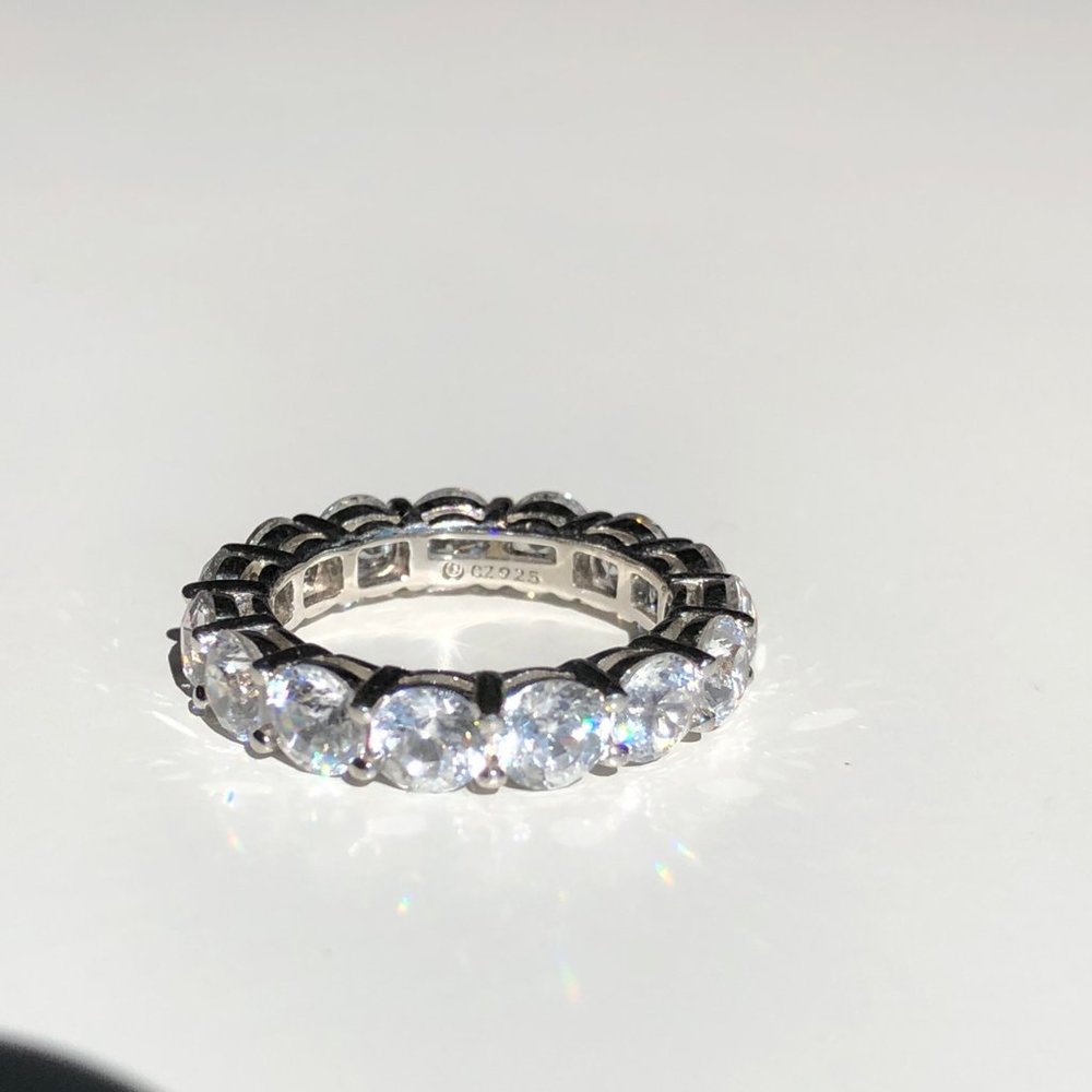 Cubic Zirconia Sterling Silver 925 Eternity Ring